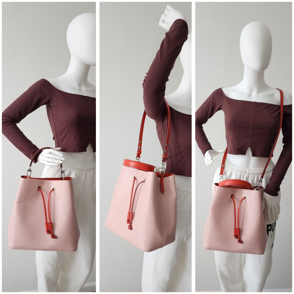 Auth Louis Vuitton Epi NeoNeo MM Rose Ballerine Orange Bucket Bag - Picture 4 of 10